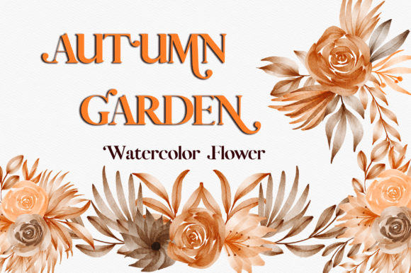 Autumn Garden Watercolor Flower Clipart & Illustrations