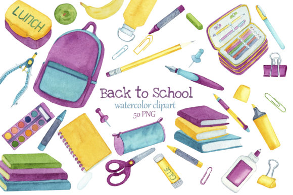 Back to School Watercolor Clipart Review
