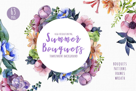 Bouquet of Flowers Intrigue Watercolor Illustrations