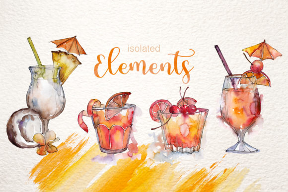 Cocktail Watercolor Illustrations Review