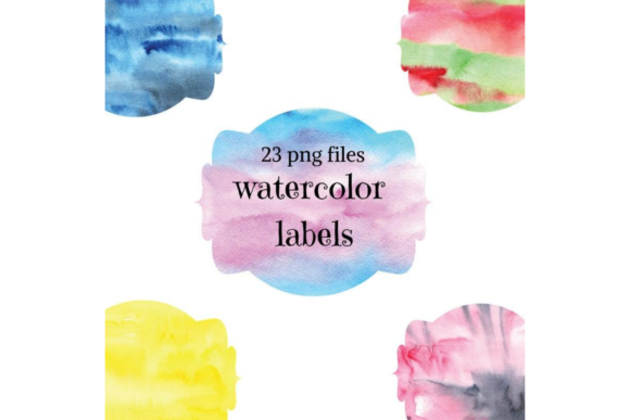 Colorful Watercolor Frames, Tags & Illustrations