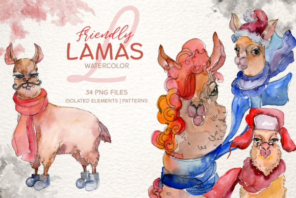 Friendly Lamas Watercolor Illustrations Review