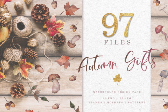 Gifts of Autumn Watercolor Set: Brand Illustrations