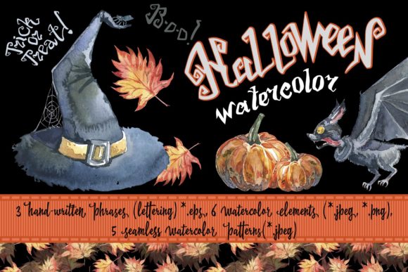 Halloween Watercolor Illustrations for Sellers
