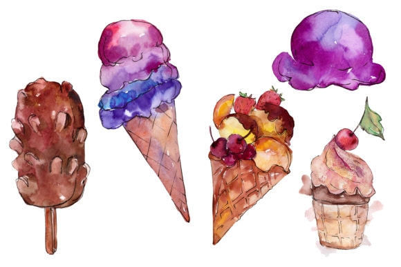 Ice Cream the Joy of Childhood Watercolor Illustrations