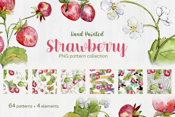 Sweet Watercolor Strawberry Illustrations Review