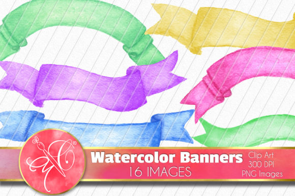 Watercolor Banners ClipArt & Illustrations